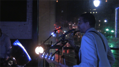 Chas Johnson on bass at Sauf Hause